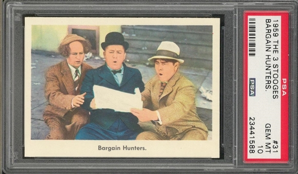 1959 Fleer "Three Stooges" #31 "Bargain Hunters" – PSA GEM MT 10 "1 of 3!"